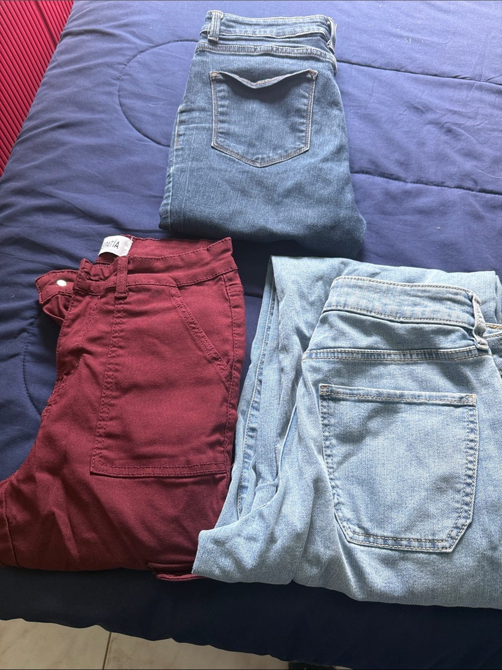 Women’s Jeans - Maroon and Light Blue Denim Pack